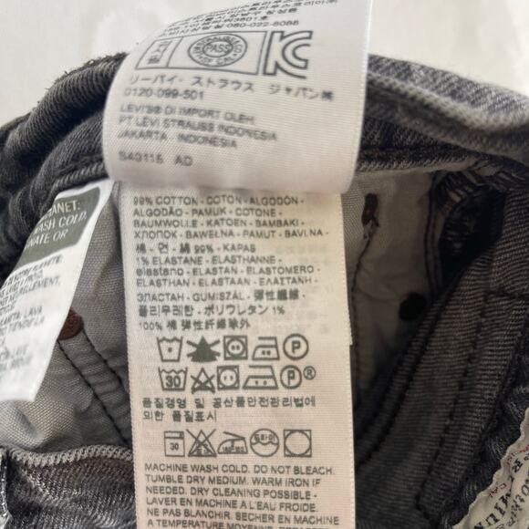 Levi’s 501 S Women’s High Rise Gray Skinny Jeans Button Fly - Size 27 - Picture 4 of 5